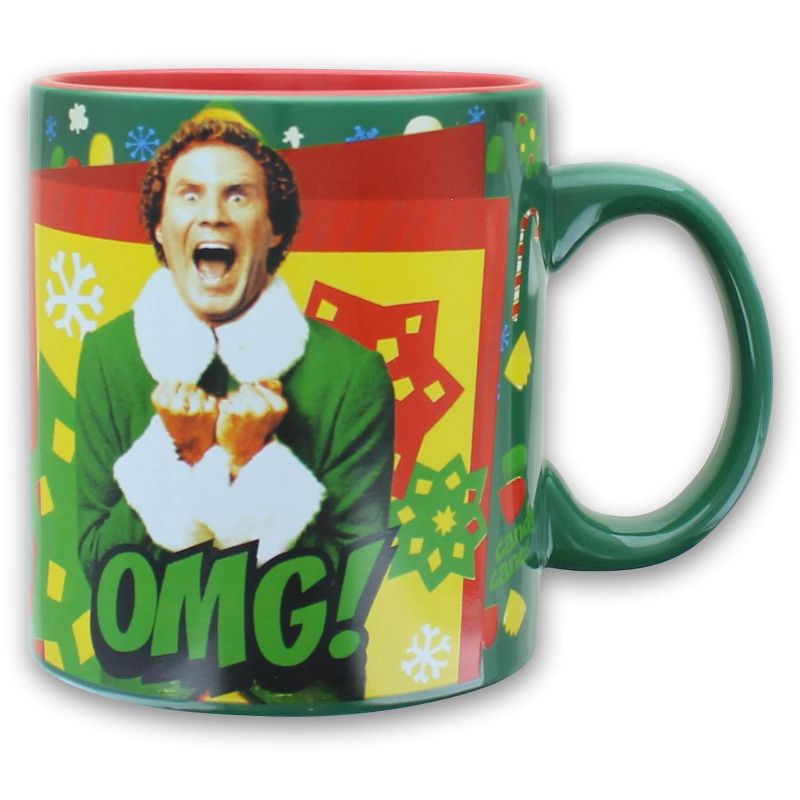Silver Buffalo Elf Movie OMG Santa 20oz Jumbo Ceramic Coffee Mug