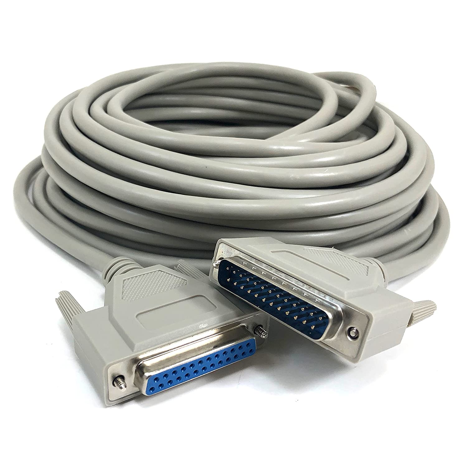 Micro Connectors, Inc. 50 feet Serial Extension Cable Bi Directional 25C, DB25M/F, (M02-255)
