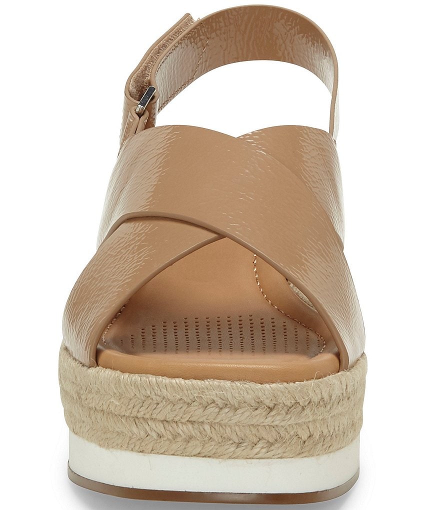 CC Corso Como Penelopy Patent Leather Flatform Espadrilles