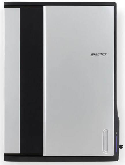 Ergotron Zip12 Charging Wall Cabinet - Up to 12" Screen Support - 44.40 lb Load Capacity - 35.6" Height x 26.4" Width x 5.9" Depth - Wall Mountable - Steel - Black, Silver