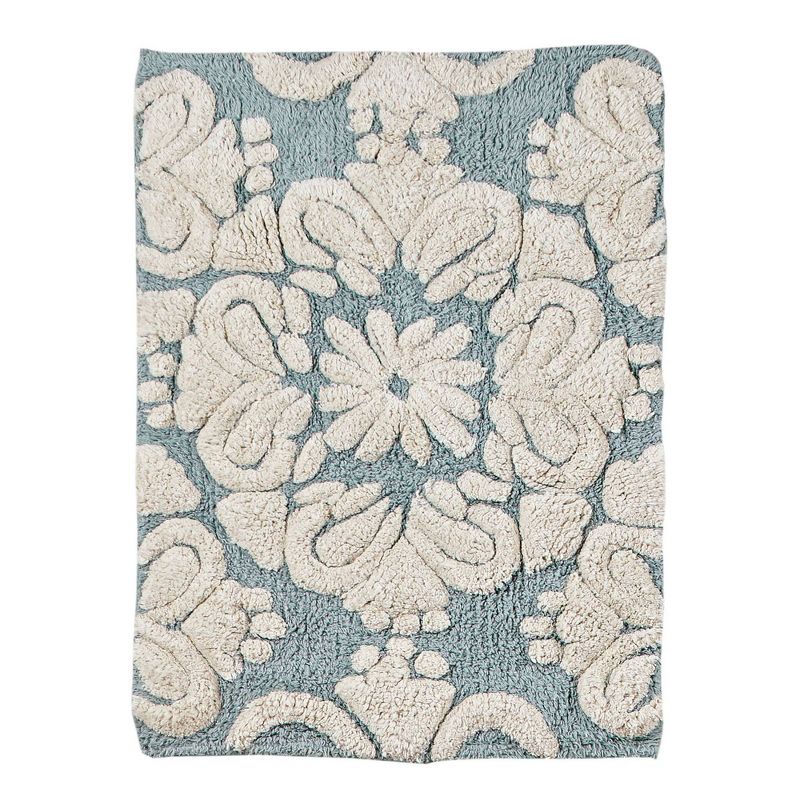 2pc Medallion Collection 100% Cotton Bath Rug Set Blue/Natural - Better Trends