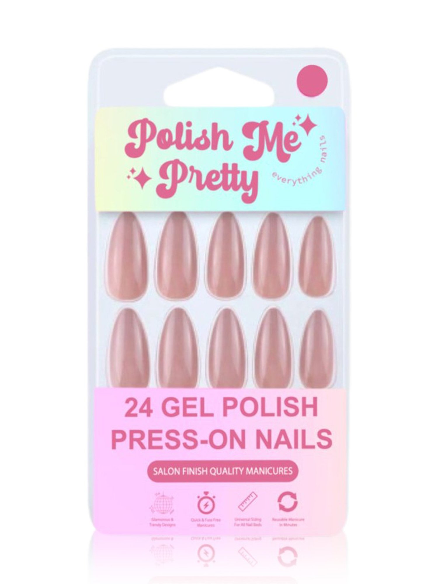 Polish Me Pretty Gel Polish Press-On Nails Oat - Set of 24
