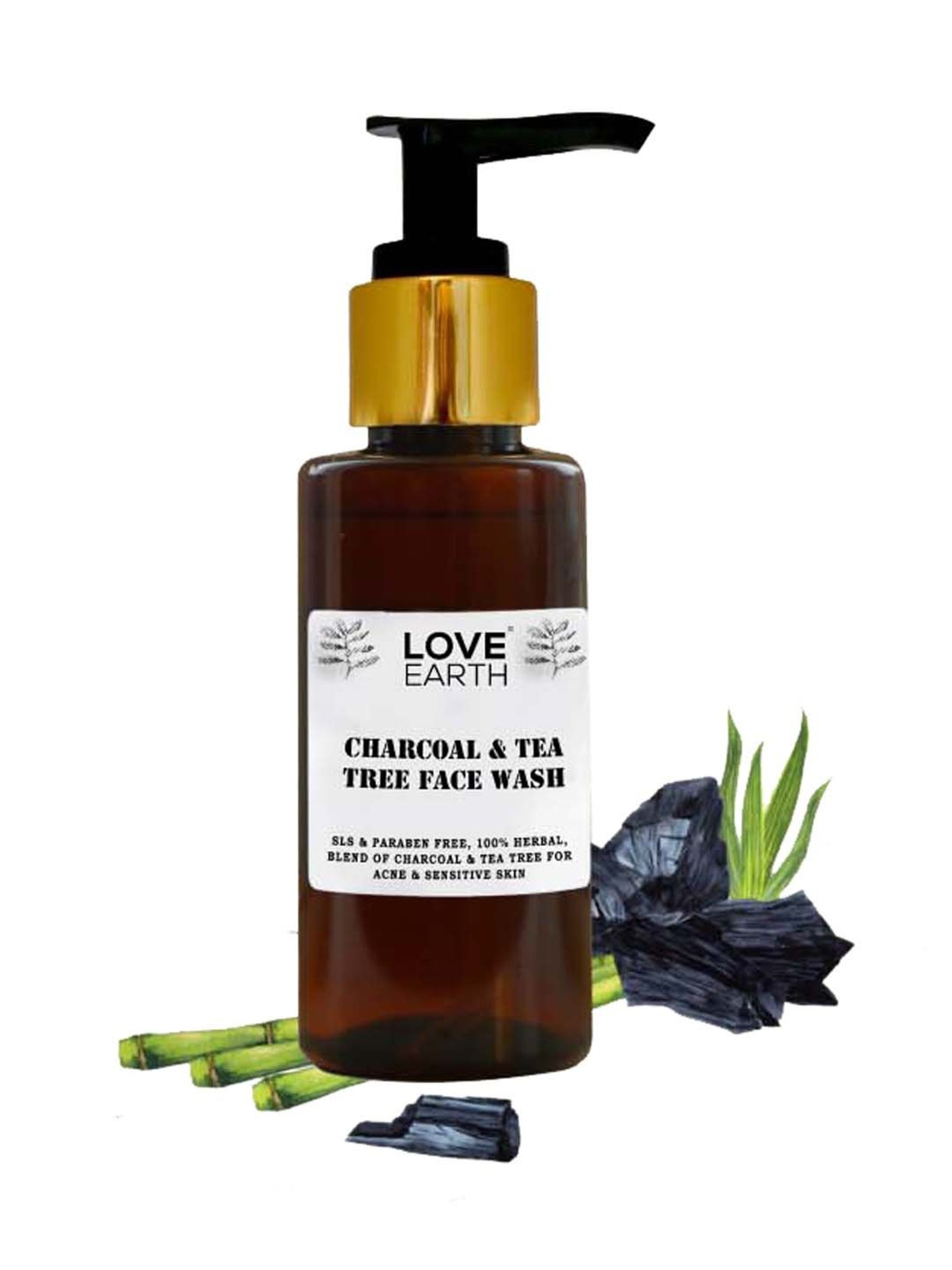 Love Earth Charcoal Tea Tree Face Wash - 100 ml