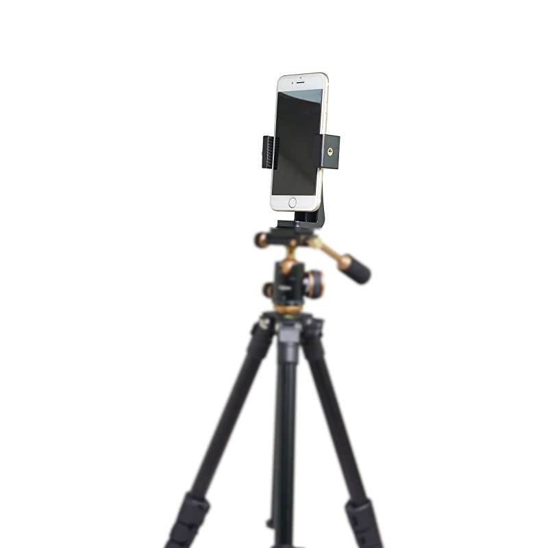 Phone Tripod Mount Adapter Smartphone Remote Controller Smartphone Holder Clip for iPhone Samsung and All Cell Phones Rotates Vertical Horizontal Adjustable Clamp Selfie Stick Monopod