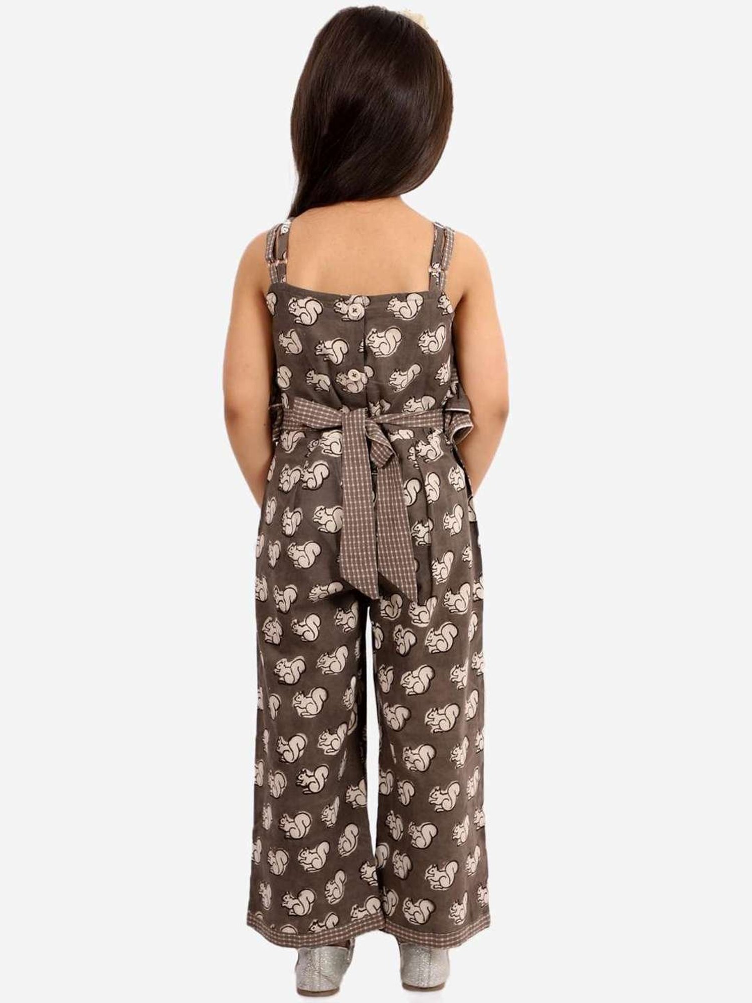 TWISHA Kids Brown Printed Jumpsuit