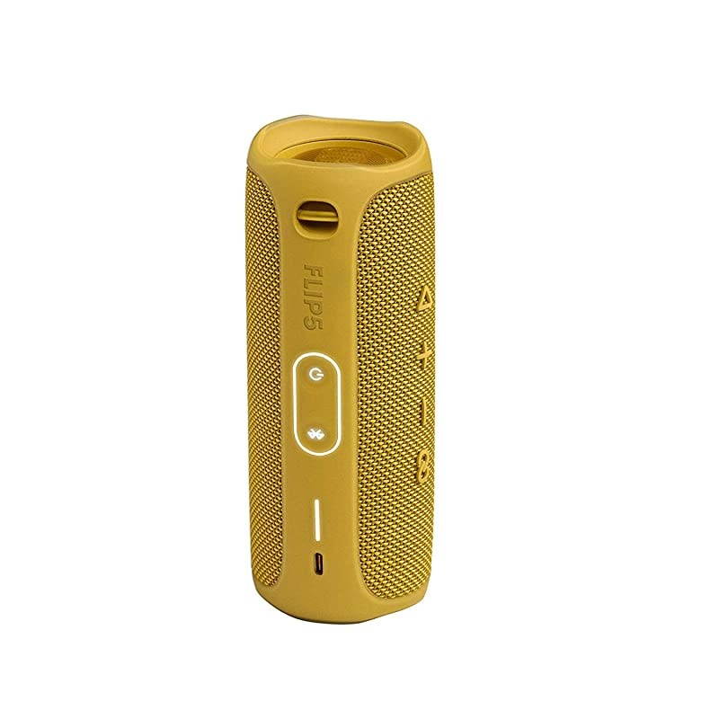 Flip 5 Waterproof Portable Wireless Bluetooth Speaker Bundle with 2Port USB Wall Charger Yellow