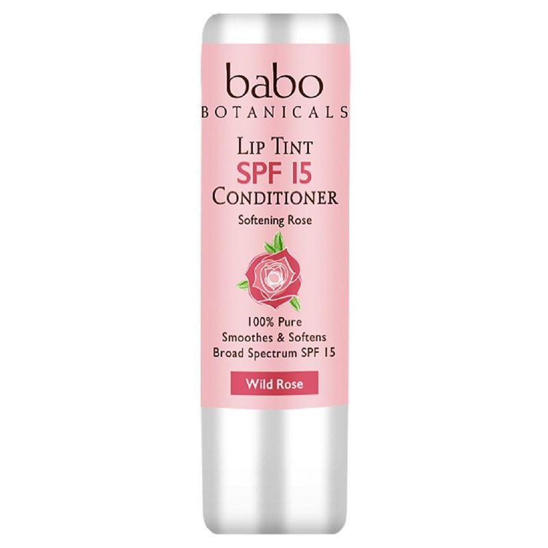 Babo Botanicals Lip Tint Conditioner - Wild Rose - SPF 15 - 0.15oz