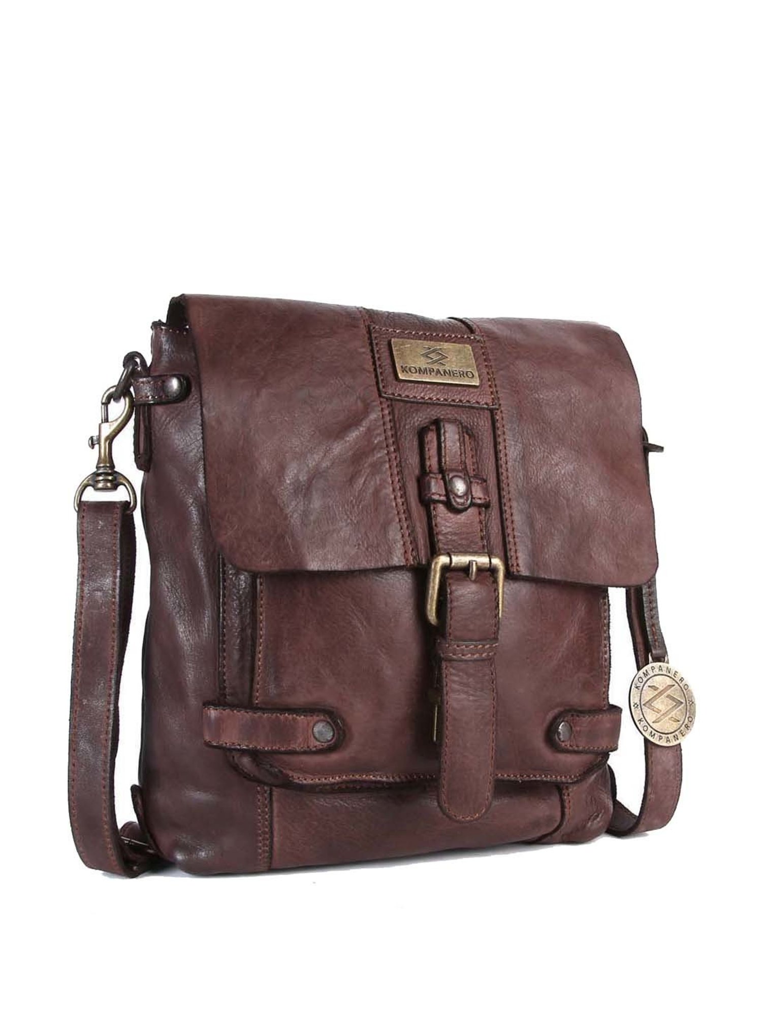 KOMPANERO Brown Solid Cross Body Bag