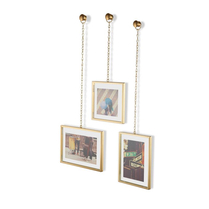 Fotochain Photo Display Frames Brass 3pk - Umbra