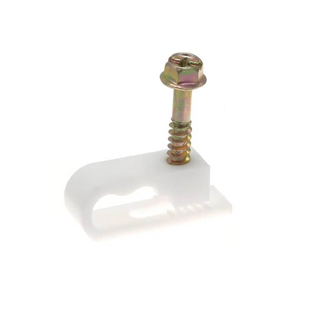 RG6 Flex Dual Coaxial Cable Clips (White, Pack of 100)