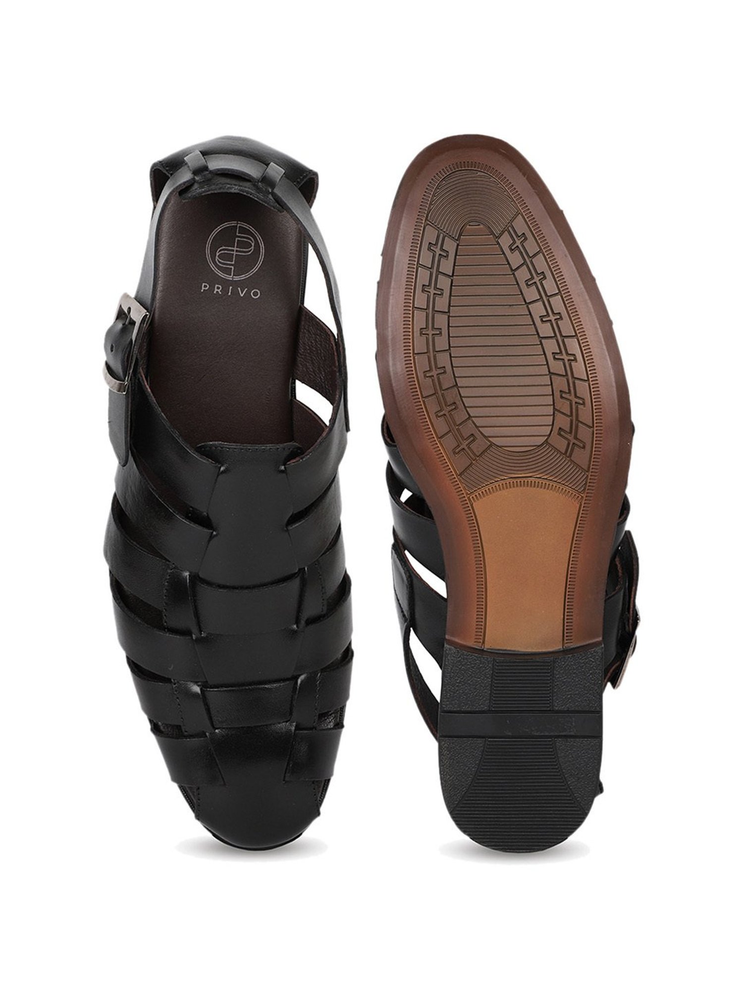 Privo by Inc.5 Men's Black Fisherman Sandals