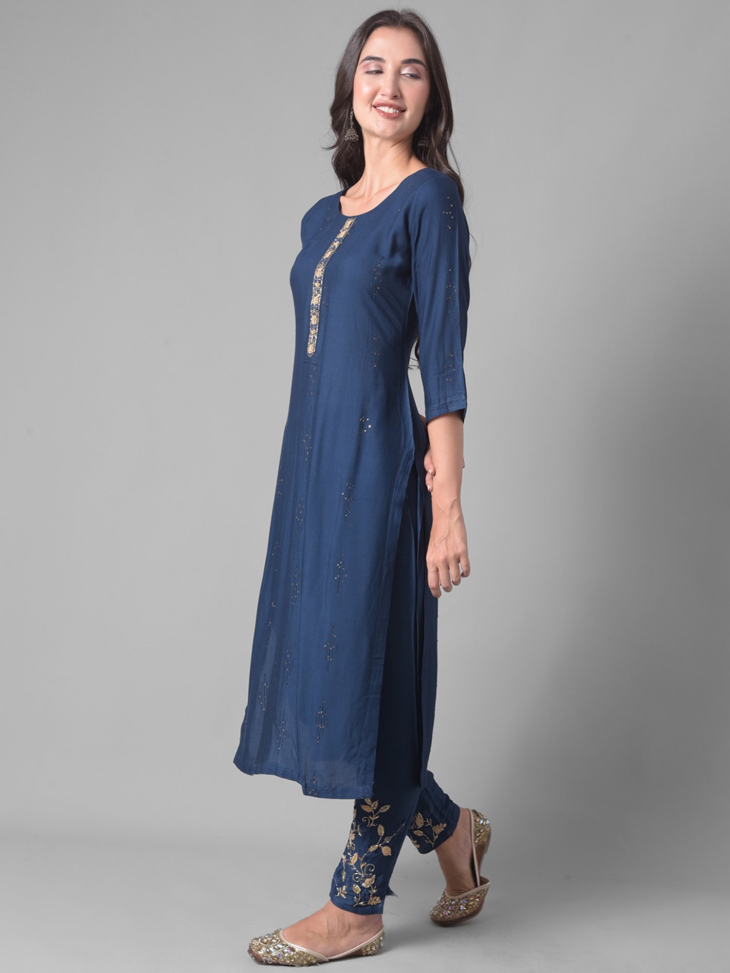 Dollar Missy Blue Embellished Kurta With Pants