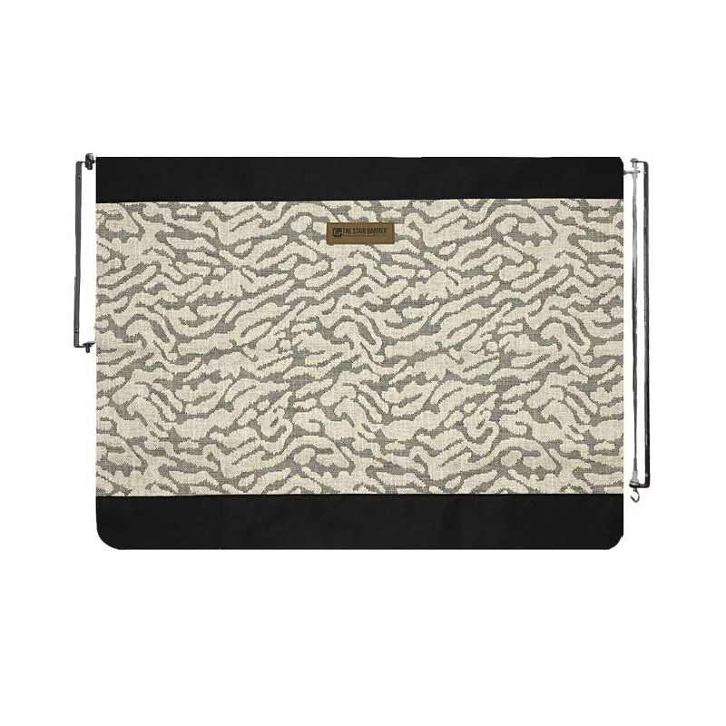 The Stair Barrier Regular Wall to Wall Single Panel Swing Gate with Fabric Slipcover Baby and Pet Safety Gate, 27 to 42.5 Inch, Shades of Linen, Black