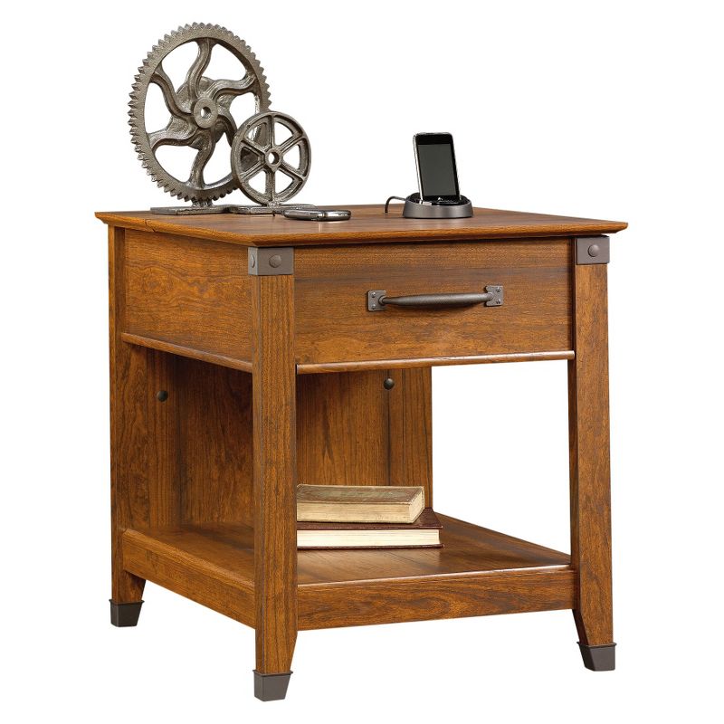 Carson Forge Smartcenter Side Table with Charging Station - Washington Cherry - Sauder
