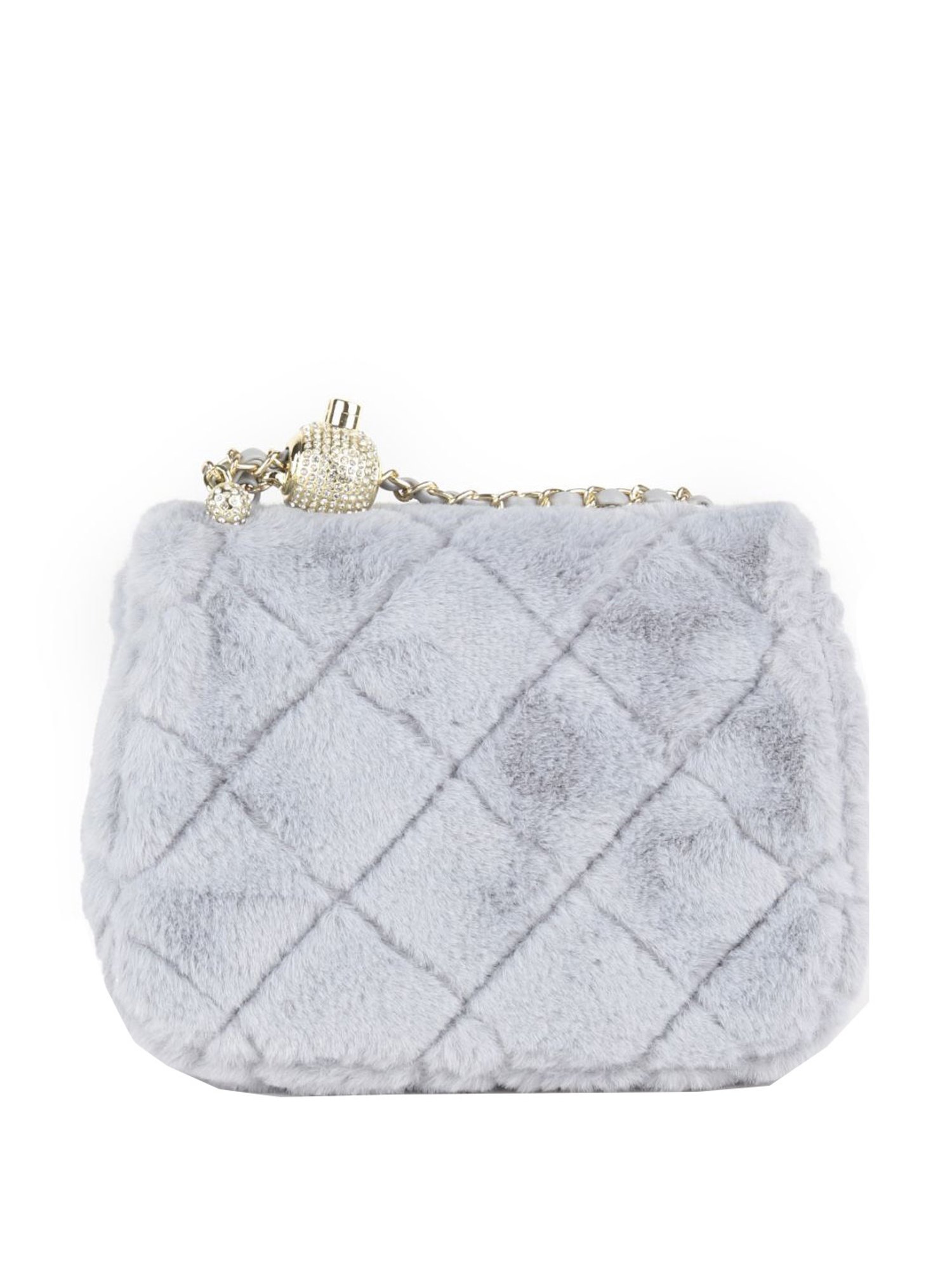 Odette Grey Synthetic Textured Sling Handbag