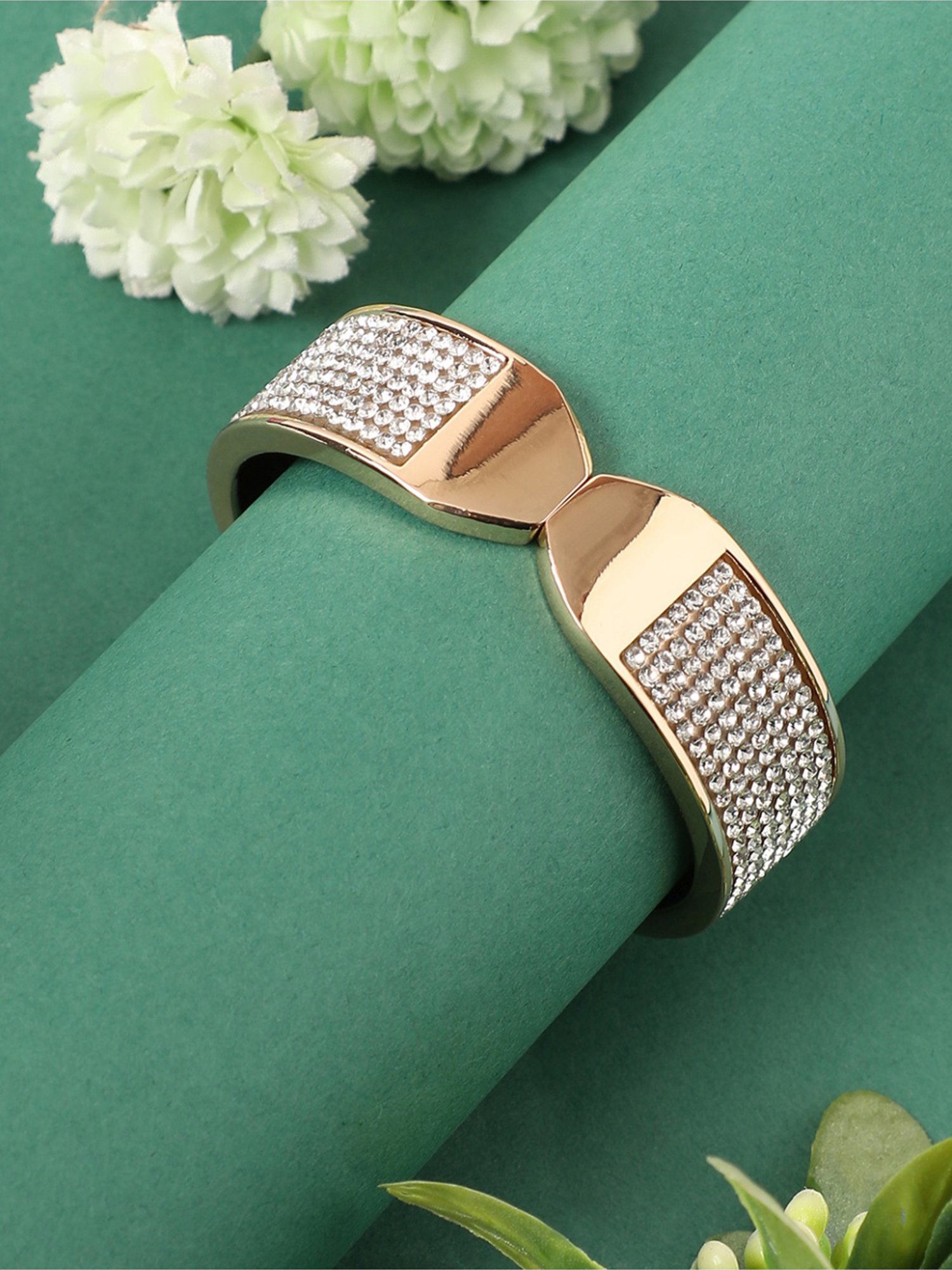 Sohi Oval Tip Silver & Golden Bracelet for Women & Girls