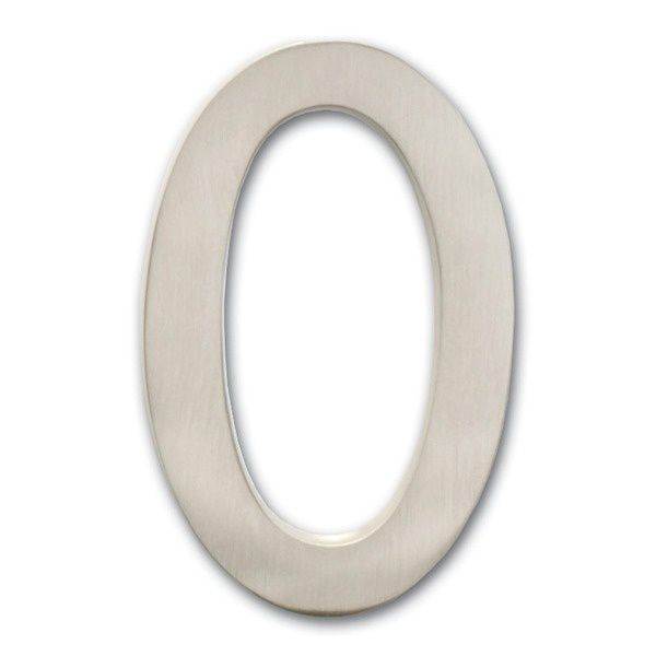 Architectural Mailboxes 3585SN-0 Solid Cast Brass 5 in. Satin Nickel Floating House Number 0