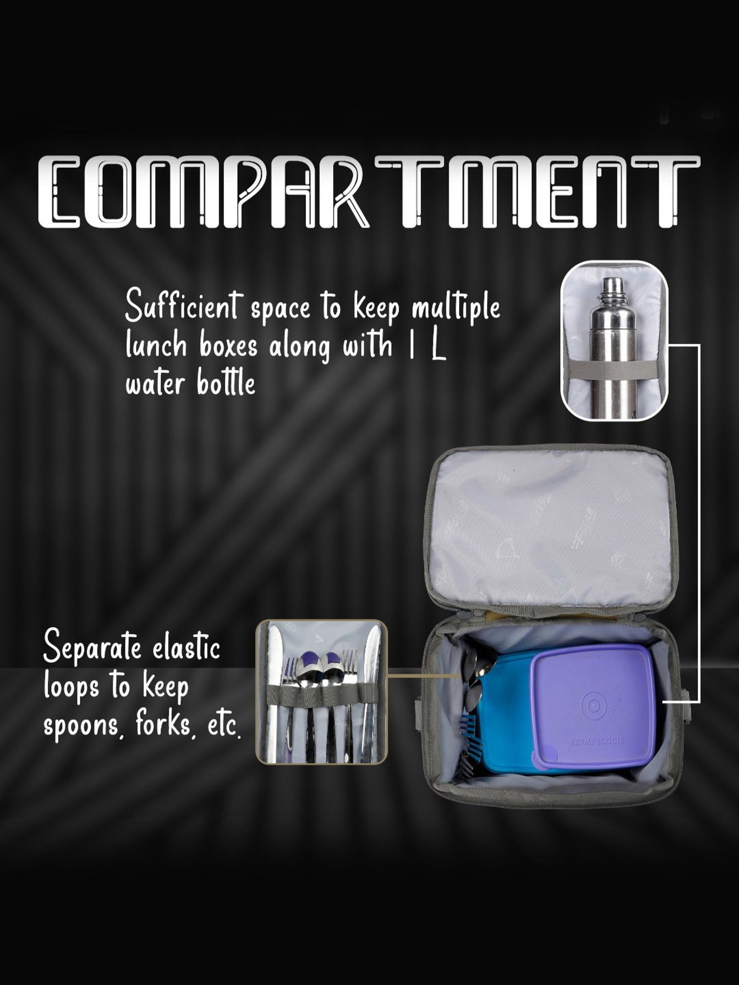 F Gear Ramen Khaki & Grey Medium Lunch Bag