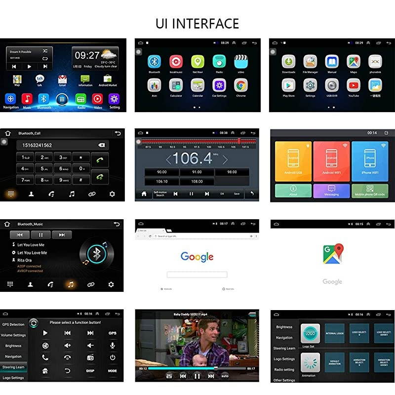 2G+32G Upgrade  Double Din Android Car Stereo 101 Inch Touch Screen Radio Bluetooth WiFi GPS FM Radio Support AndroidiOS Phone Mirror Link with Dual USB Input amp Backup Camera
