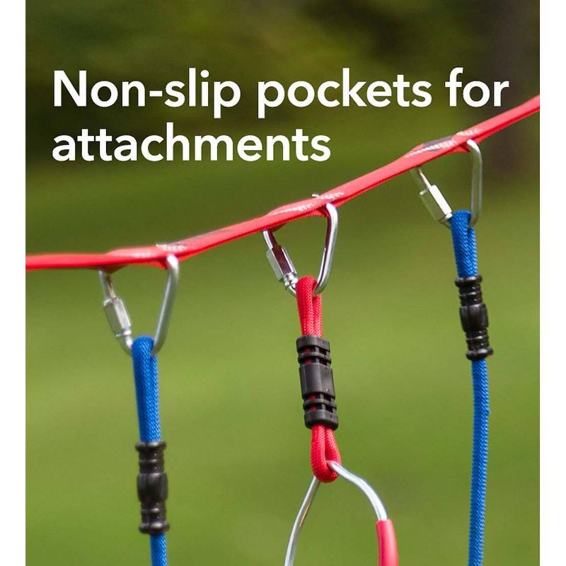 HearthSong Original 36'L 7-Piece Ninjaline Backyard Hanging Obstacle Course Kit for Kids