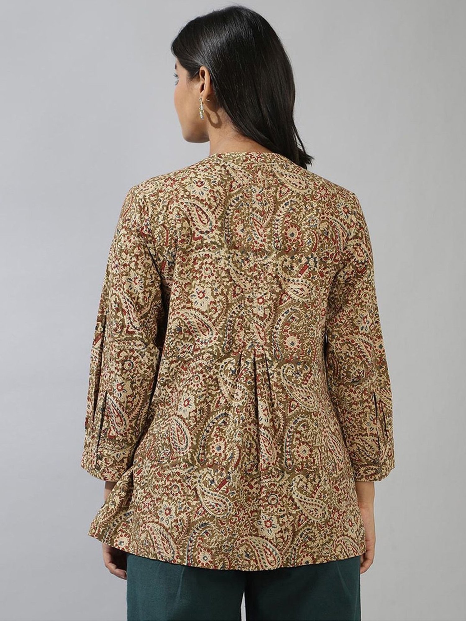 Fabindia Brown Cotton Printed Tunic