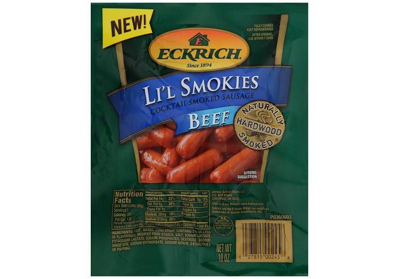 Eckrich Li'l Smokies Beef Cocktail Smoked Sausage - 10oz