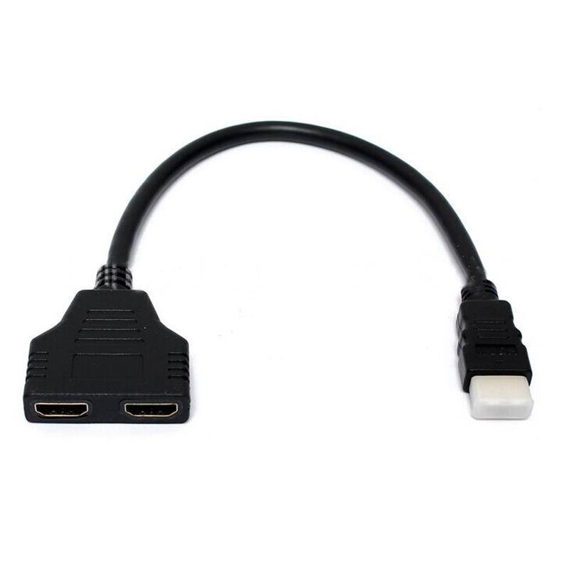 Larryjoe  Arrival Cable HDMI Splitter Cable 1 Male To Dual HDMI 2 Female Y Splitter Adapter in HDMI HD LED LCD TV 30cm