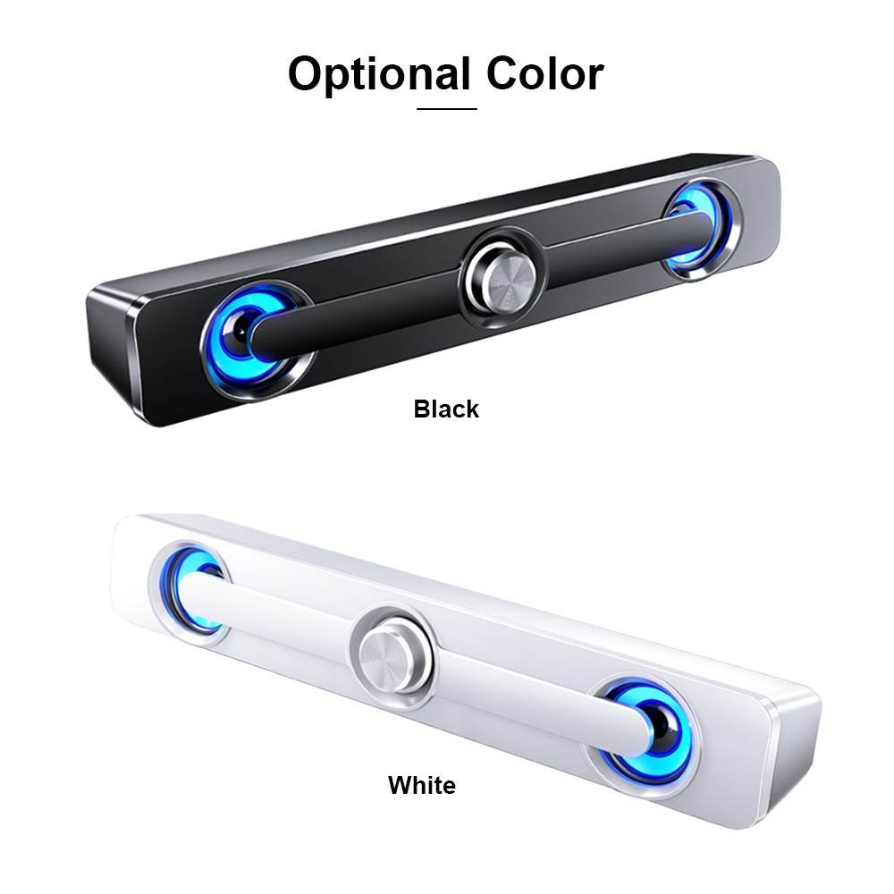 SADA V-111 Computer Speaker USB Wired Powerful Bar Stereo Subwoofer Bass Speaker Surround Sound Box for PC Laptop Phone Tablet MP3 MP4