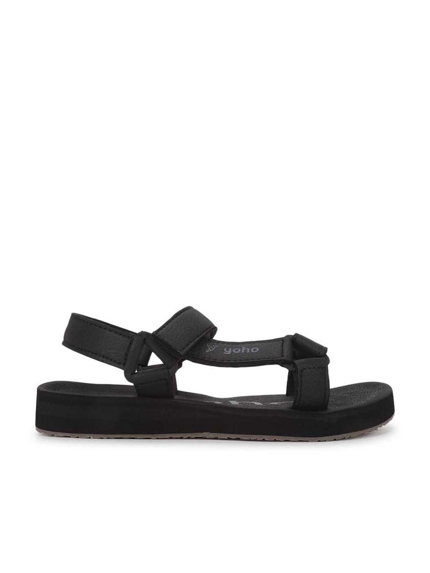 Yoho Men's Black Floater Sandals