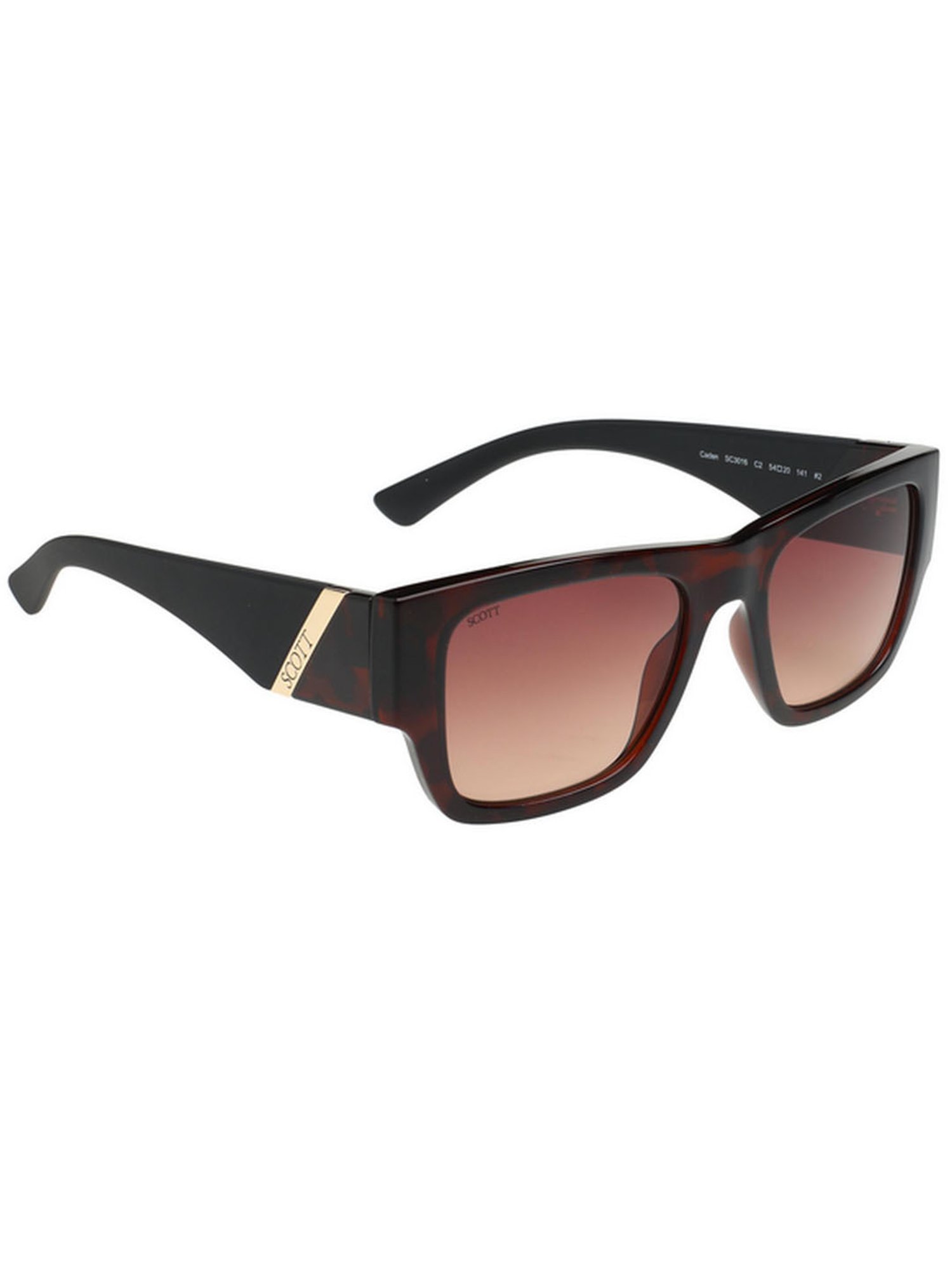 SCOTT Brown Wayfarer UV Protection Unisex Sunglasses
