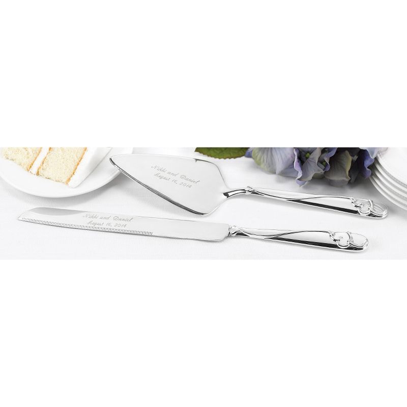 Graceful Heart Wedding Cake Serving Set