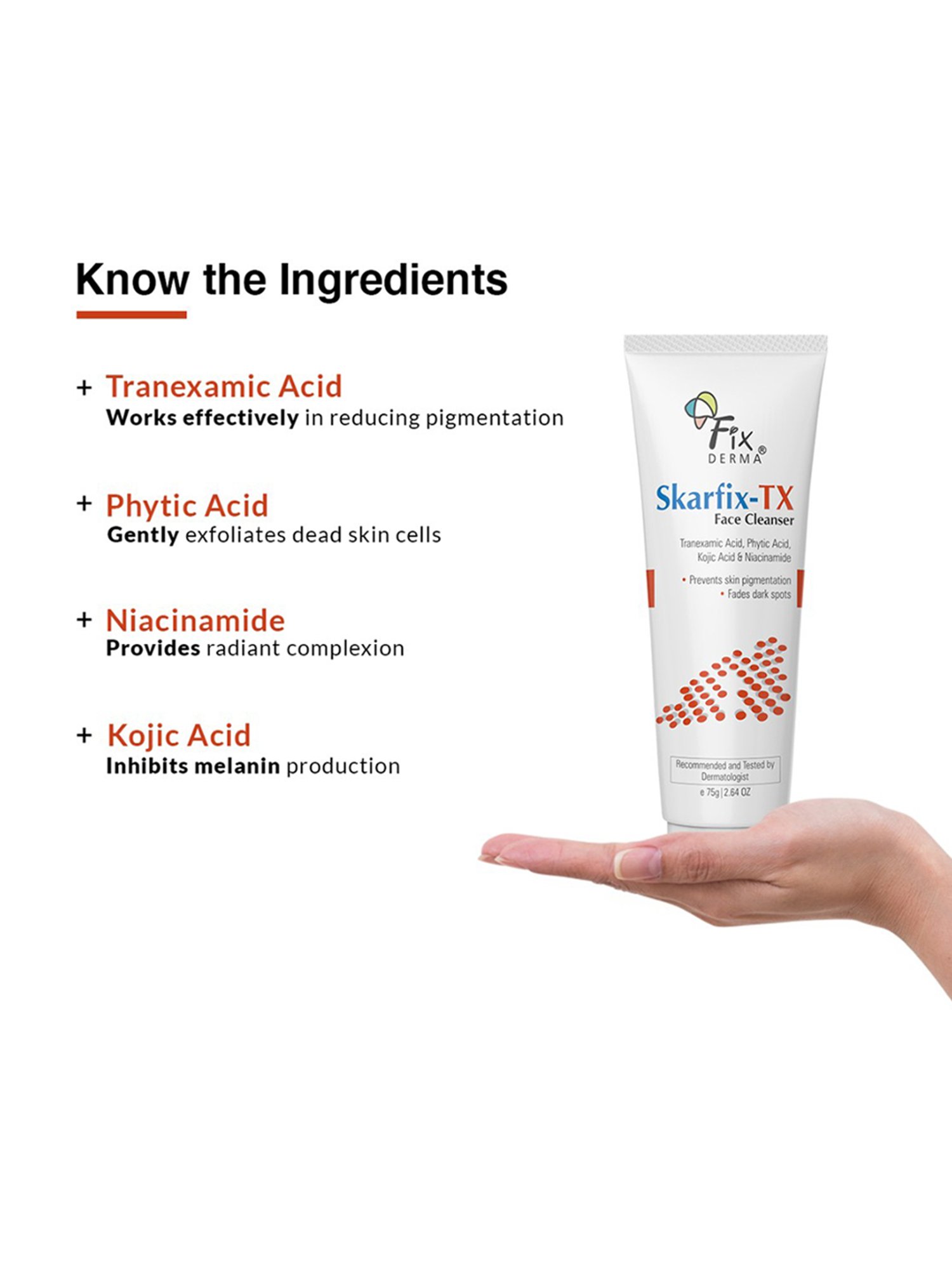 Fixderma Skarfix-TX Face Cleanser - 75 gm