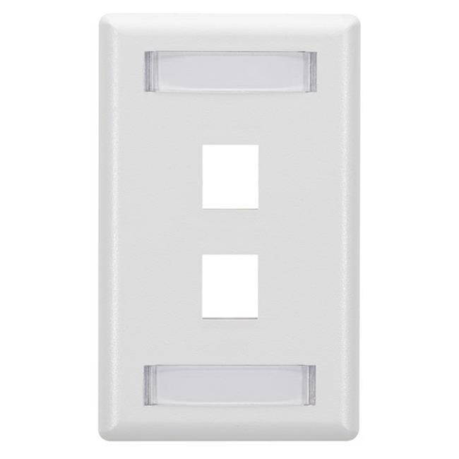 KEYSTONE WALLPLATE SINGLE-GANG 2PT WH