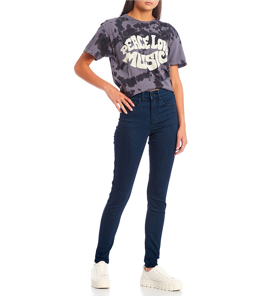 Frayed High Rise Skinny Jeans