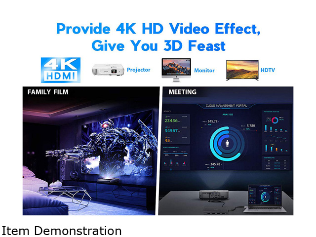 USB C Hub Triple Display 11 in 1 USB C Adapter Docking Station Dual 4K HDMI+VGA 4 USB Ports 100W Power Delivery Ethernet Port SD/TF Card Compatible for MacBook ChromeBook MateBook