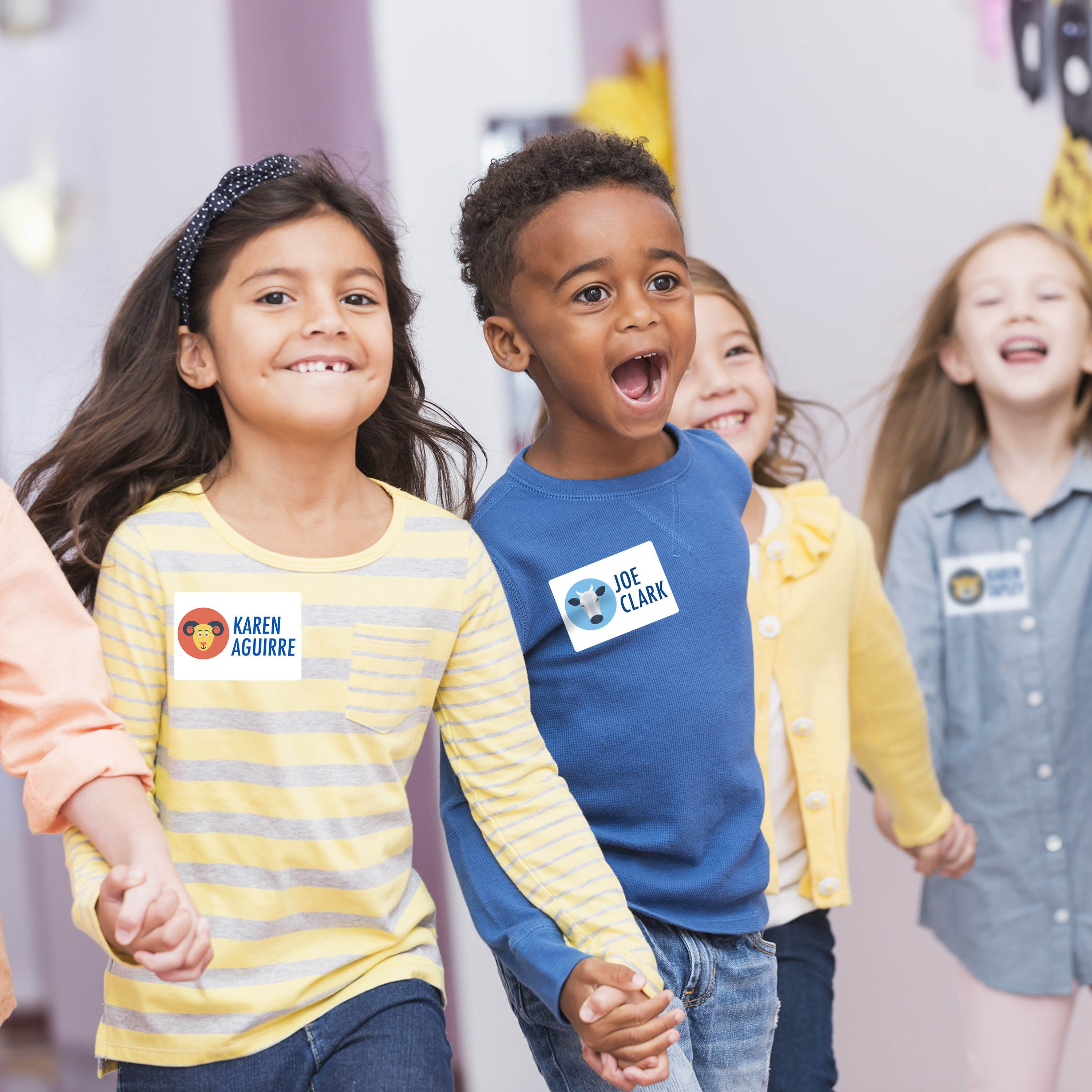 avery premium personalized name tags, print or write, 21/3" x 33/8", 80 adhesive tags,25395, white