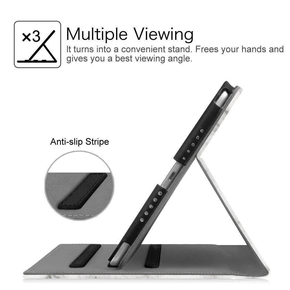 Fintie iPad 9.7 2018 2017 / iPad Air 2 / iPad Air Case - [Corner Protection] Multi-Angle Viewing Folio Cover w/Pocket, Auto Wake/Sleep for Apple iPad 6th / 5th Gen, iPad Air 1/2, Marble White