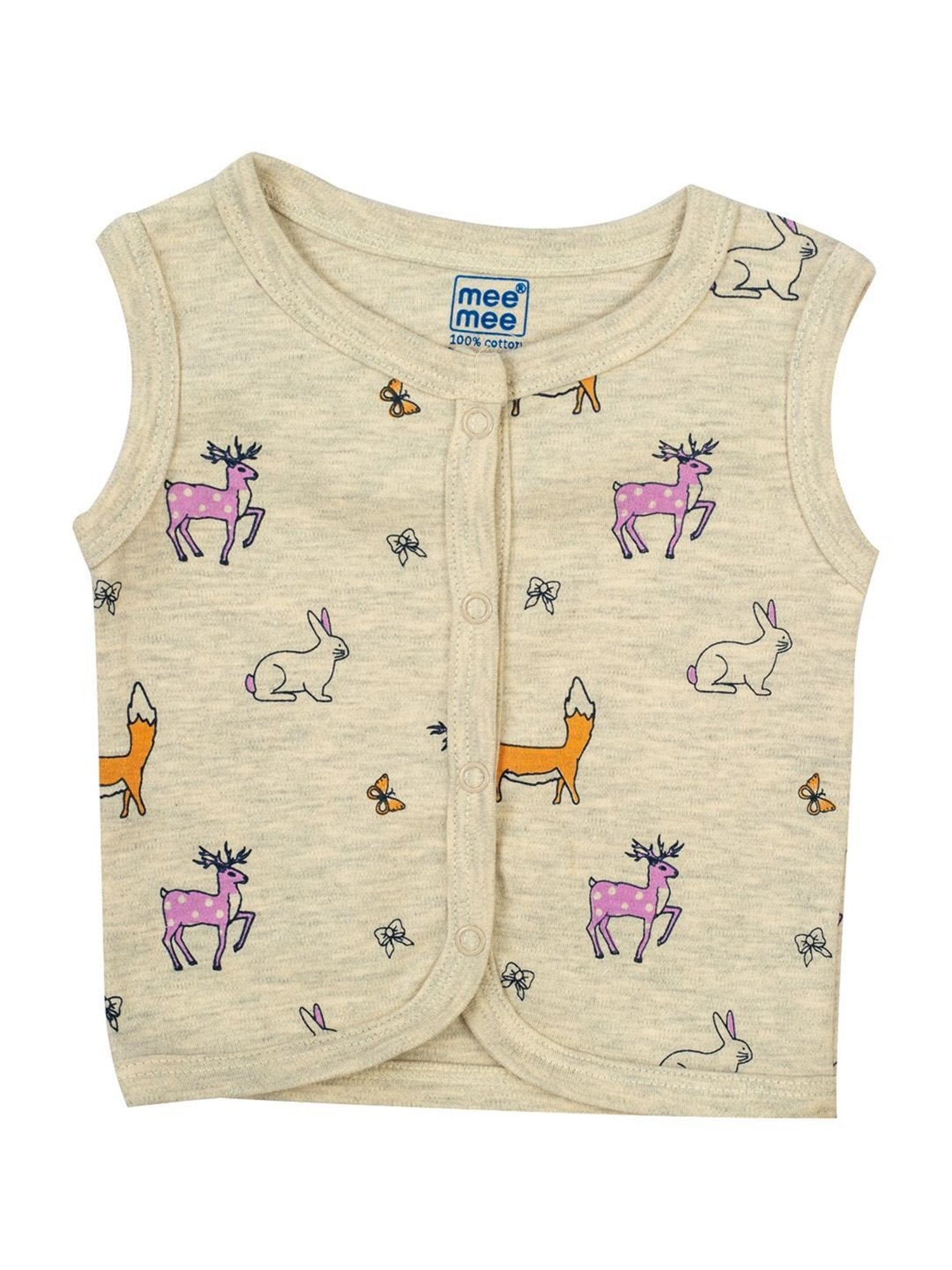 Mee Mee Kids Multicolor Cotton Printed Jabla (Pack of 3)