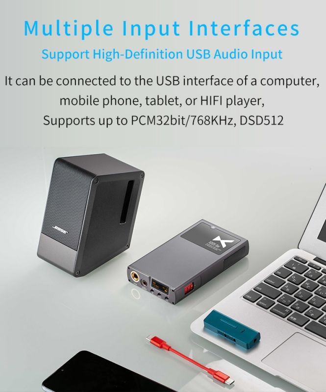 XDUOO XD05 BAL Portable HIFI Balanced DAC Decoder Bluetooth Headphone Amplifier Dual ES9038 DSD512 PCM32Bit/768KHz USB