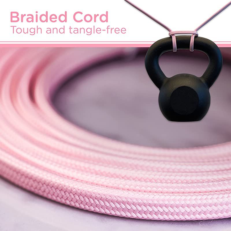 Light Pink Designer 3 Extension 2 Prong Power Strip Extra Long 8 Ft Cable with Flat Plug Braided Chevron Fabric Cord SlidetoLock Safety Outlets 39986 8 ft 8 Ft