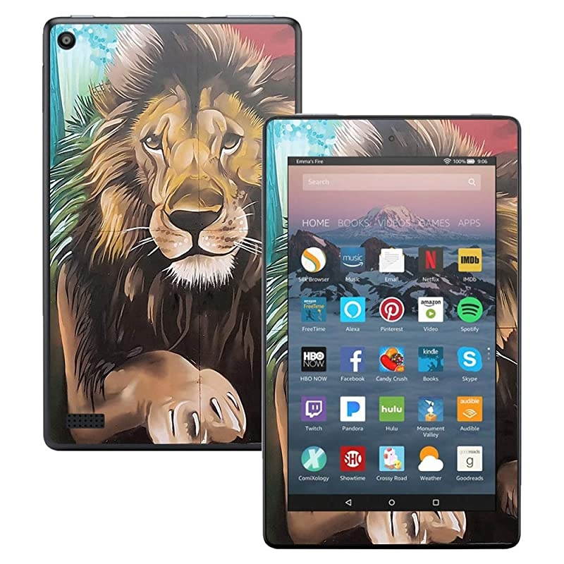 Skin Compatible with  Kindle Fire 7 2017 Split Lion | Protective Durable and Unique Vinyl Decal wrap Cover | Easy to Apply Remove and Change Styles | Made in The USA