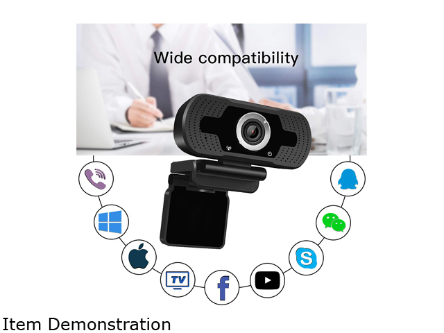 Anivia 1080p HD Webcam W8, USB Desktop Laptop Camera, Mini Plug and Play Video Calling Computer Camera, Built-in Mic, Flexible Rotatable Clip