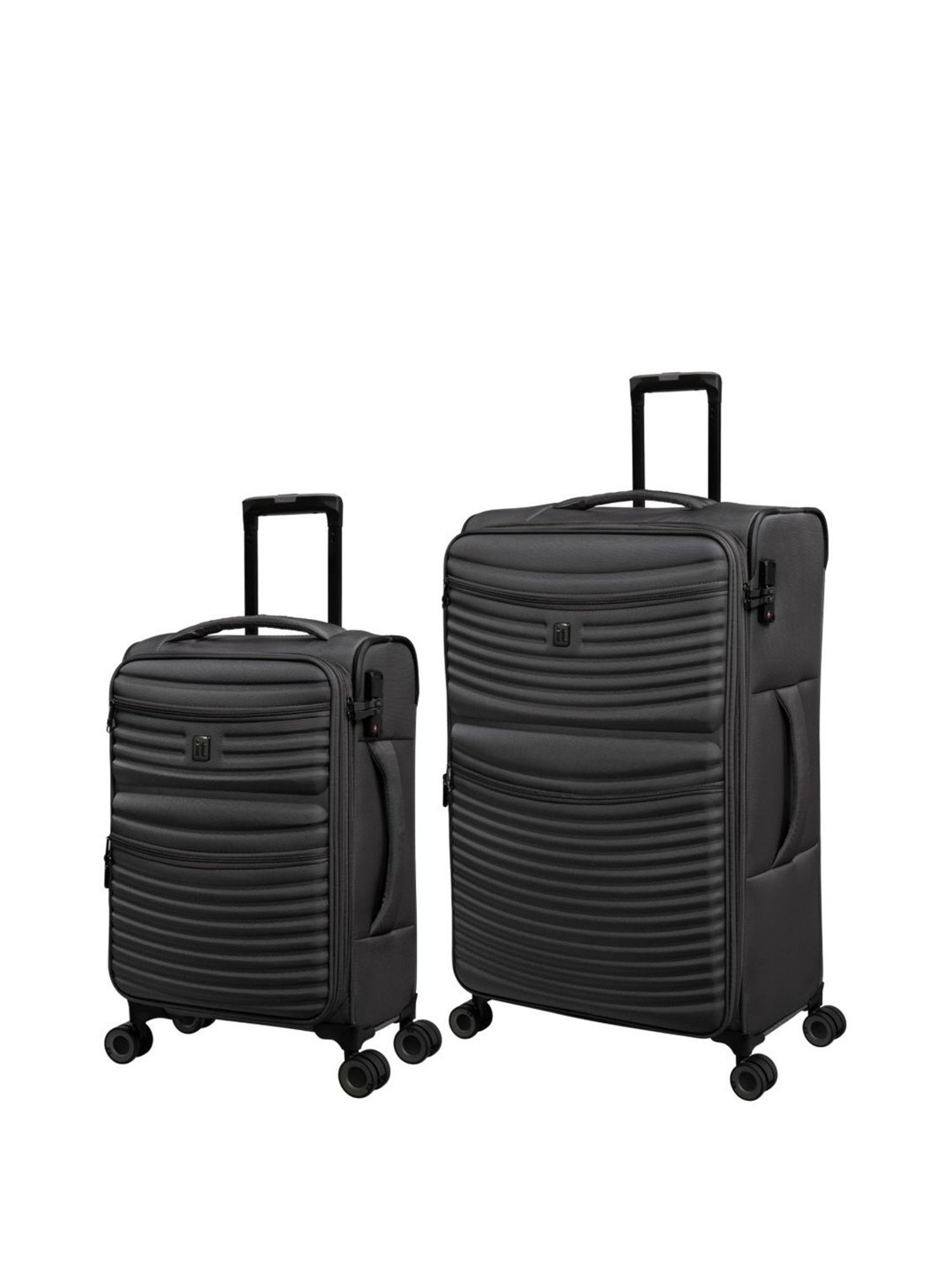 it luggage Precursor Grey Combo-28 & 20 inches Expandable Soft Case Luggage Trolley with TSA Lock
