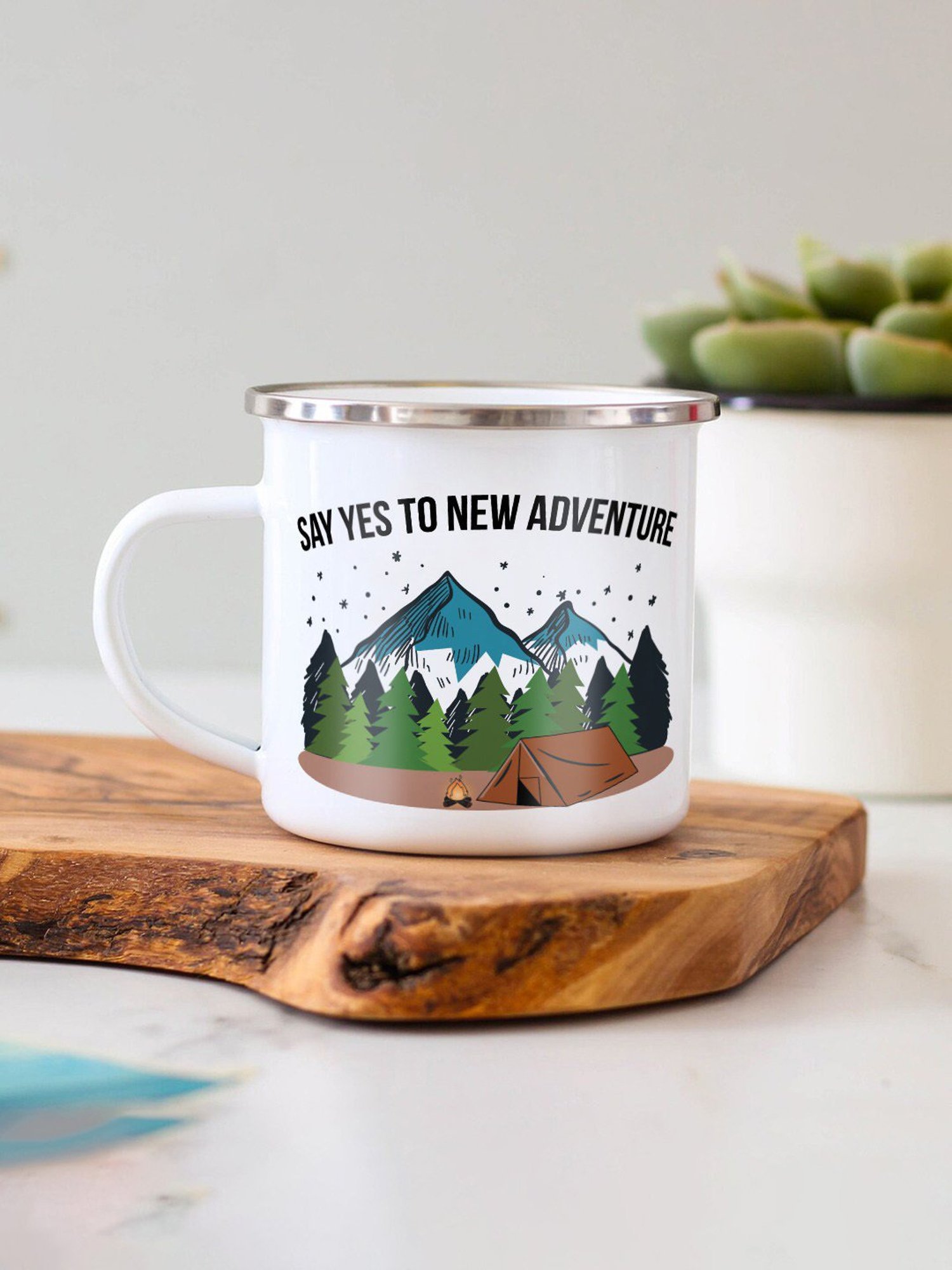 Gathari Enamel White Stainless Steel Coffee Mug