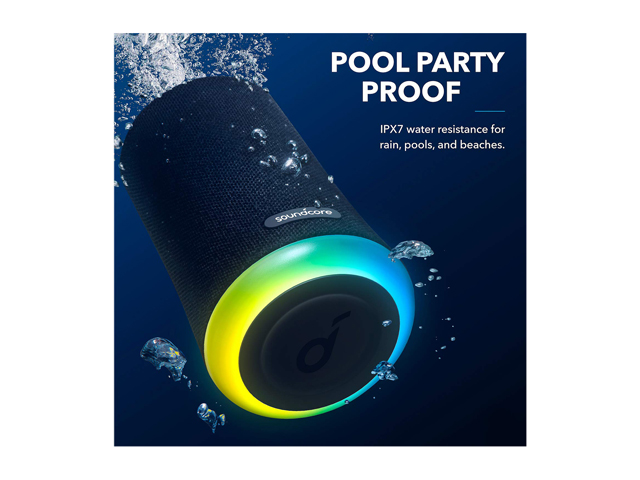 Anker Soundcore Flare Mini Bluetooth Speaker, Outdoor Bluetooth Speaker, IPX7 Waterproof for Outdoor Parties, LED Show with 360&deg; Sound and BassUp technology