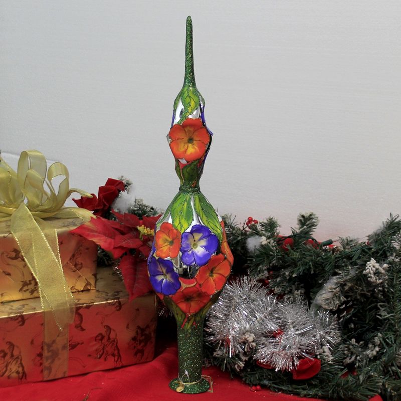 Morawski 21.5" Pansy Patch Floral Tree Topper Finial Flower Spring Bouquet  -  Tree Toppers