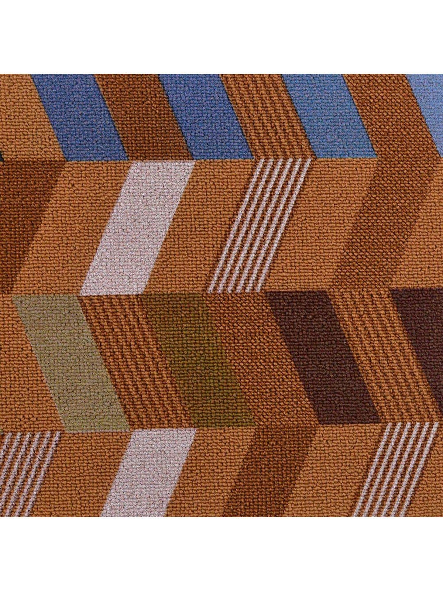 @home Brown Fiber Zig Zag Design Anti-Slip Door Mat