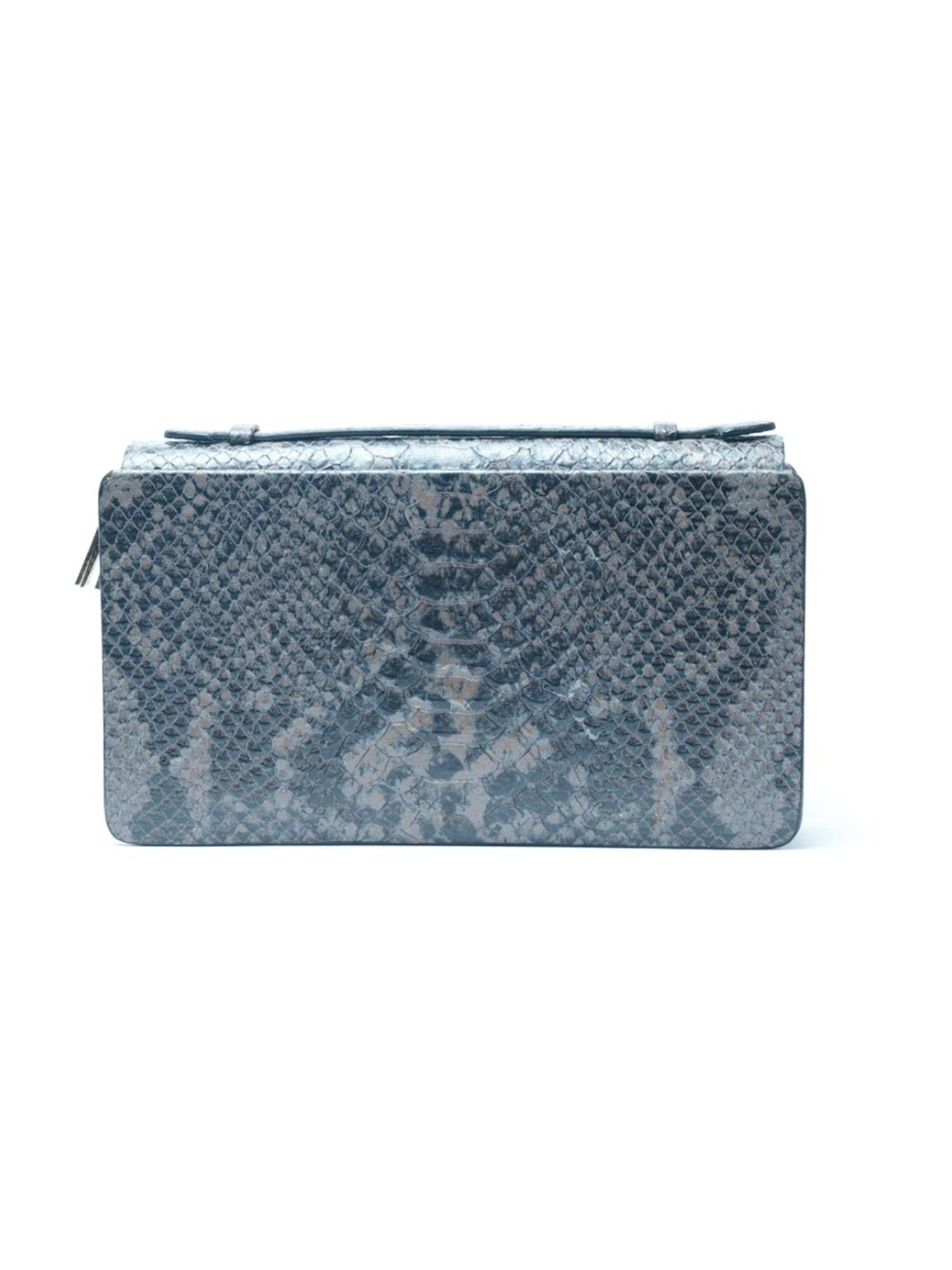 RI2K London Grey Leather Textured Zip around Wallet