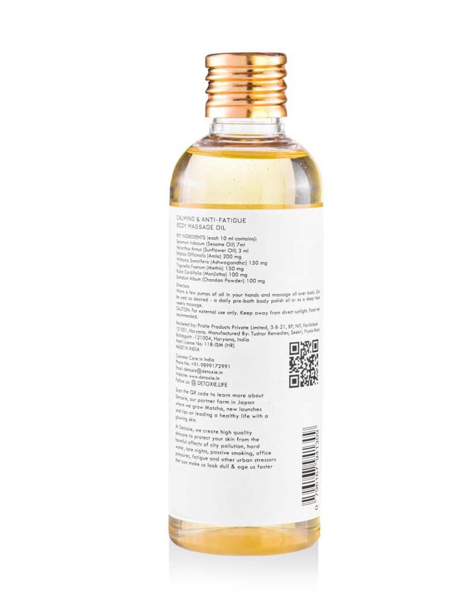 Detxoie Calming & Anti-Fatigue Body Massage Oil - 100 ml