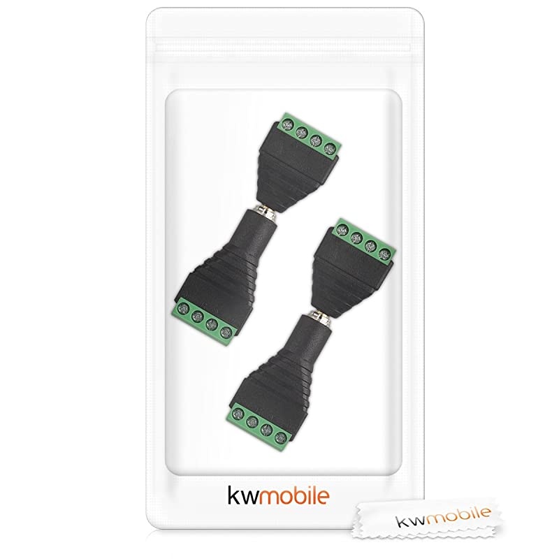 3.5mm 4 Pole Balun Converter Adapter - Audio Video Male to 4 Screw Solderless Terminal Female for Stereo Sound Microphone Earphone